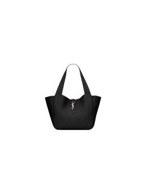 Black YSL LE 5 A 7 BEA IN GRAINED LEATHER