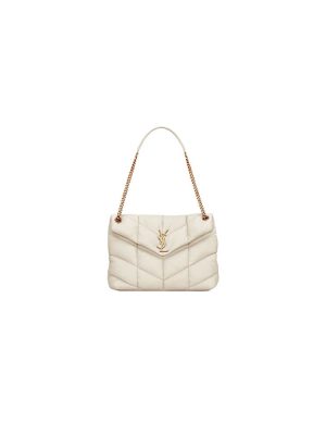 White YSL PUFFER MEDIUM in Nappa leather