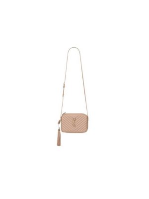 ROSY SAND YSL LOU CAMERA BAG IN QUILTED LEATHER