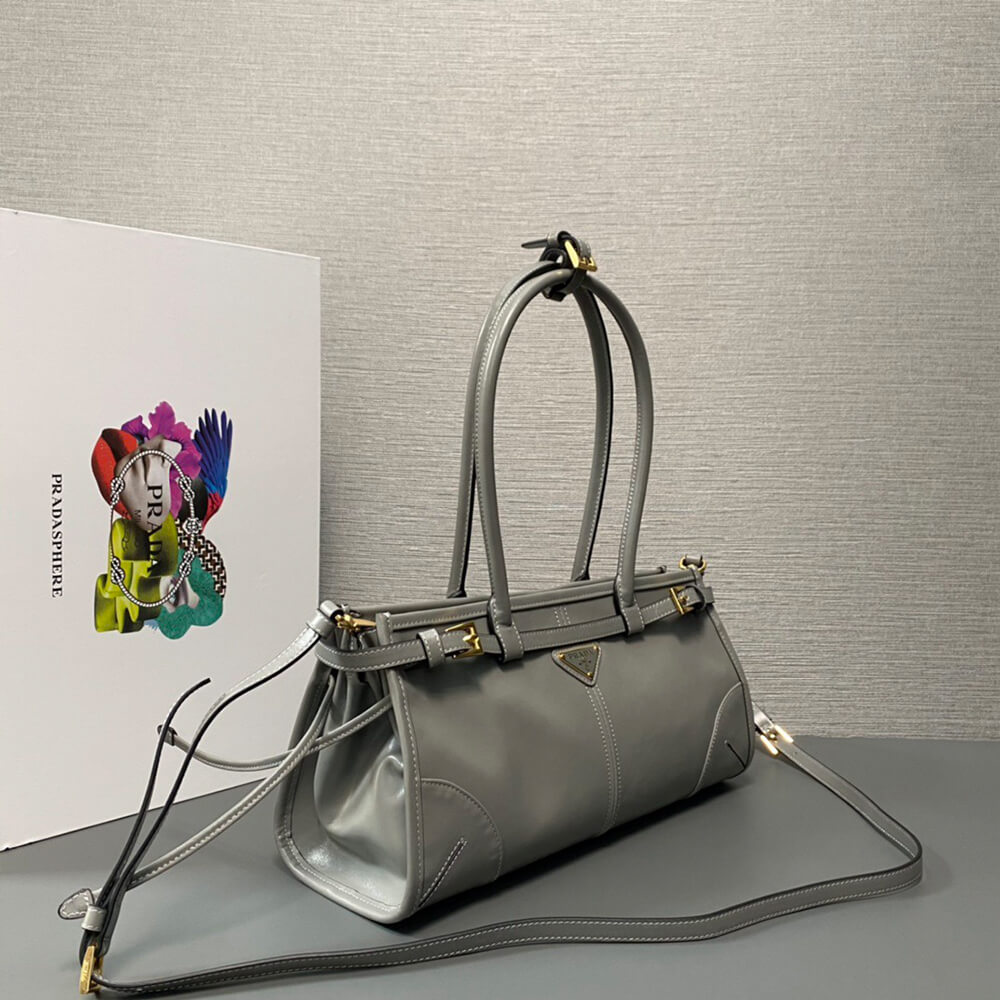 Grey Prada Medium leather handbag (high-end grade) - Image 3