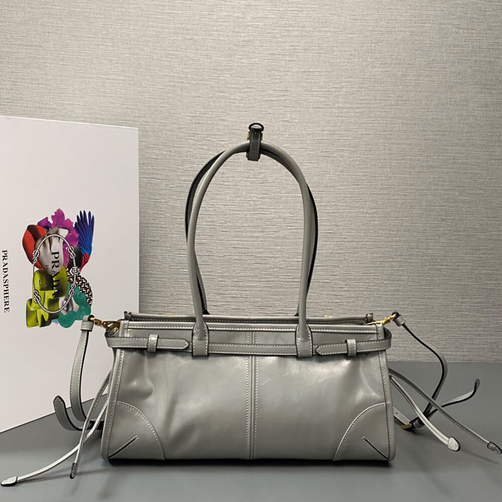Grey Prada Medium leather handbag (high-end grade) - Image 4