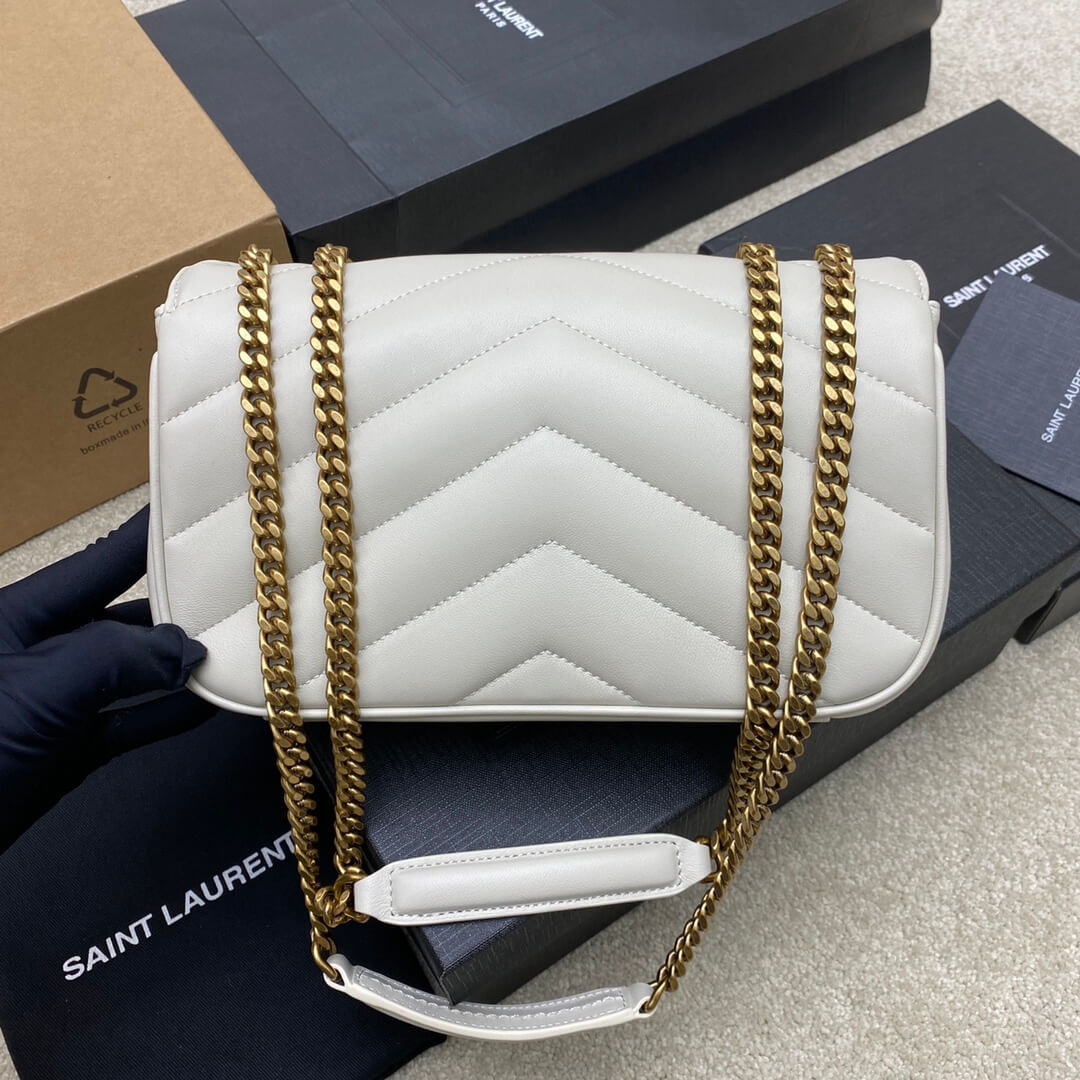 White YSL LOULOU small in MATELASSE lambskin - Image 4