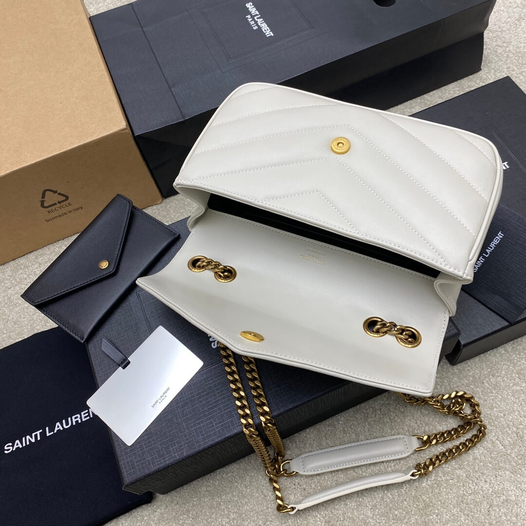 White YSL LOULOU small in MATELASSE lambskin - Image 6