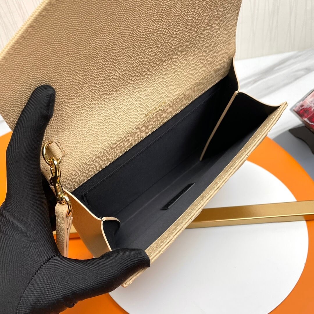 dark YSL CASSANDRE matelasse leather flap clutch - Image 8